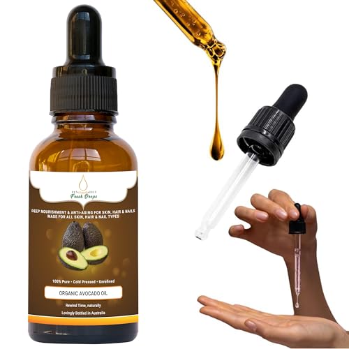 Fresh drops Oils Certified Organic Avocado Oil 100 ml Glass dropper Bottles.