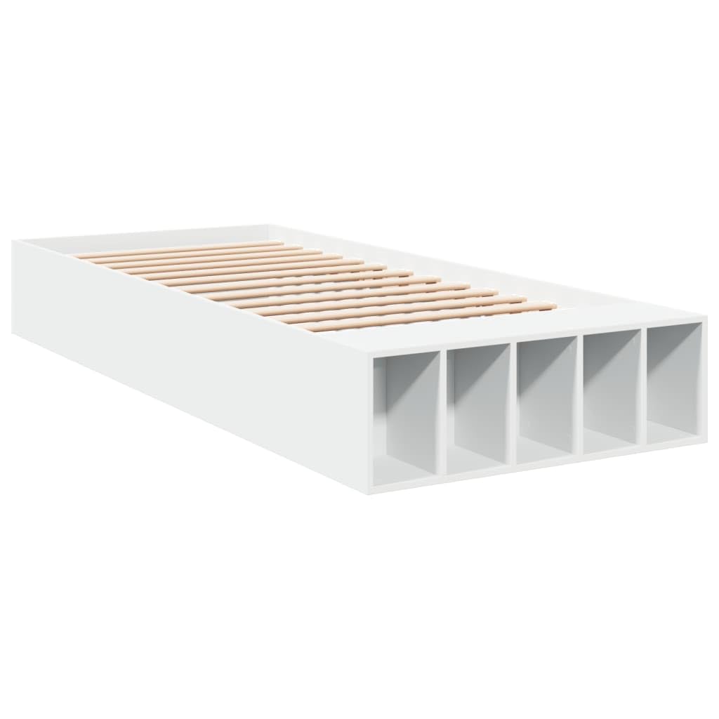 vidaXL Giroletto Bianco 100x200 cm in Legno Massello, Letto, Letto Singolo, Letto con Contenitore, Rete Letto, mobili Camera da Letto