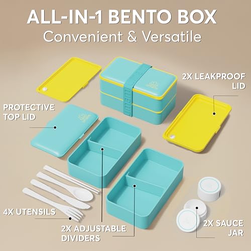 Image of Umami Bento Box Adult, Leakproof, All-in-1 Lunch Containers for Adults