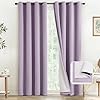 COSVIYA Lilac 100% Blackout Curtain...