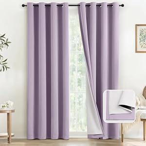 COSVIYA Lilac 100% Blackout Curtain...