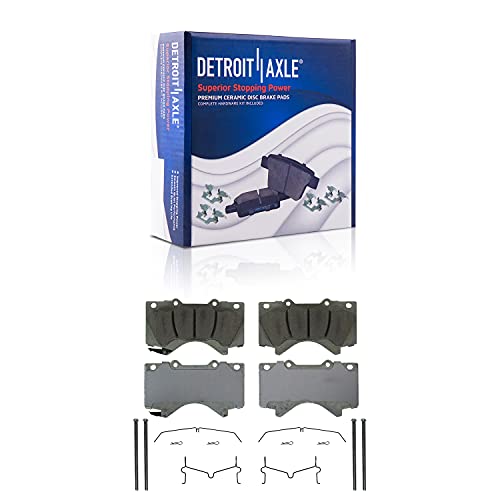 Image of Detroit Axle - Front Brake Kit for Toyota 2008-2016 Sequoia 2007-2016 | Tundra Drilled & Slotted Brake Rotors Brake Calipers w /Brackets Ceramic Brake Pads 2009 2010 2011 2012 2013 2014 2015
