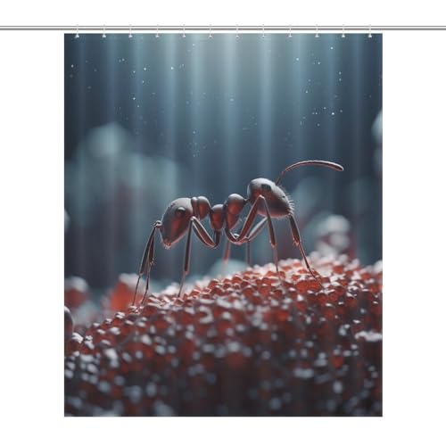 Rideau de douche fourmi animale polyester lavable baignoire 152x183