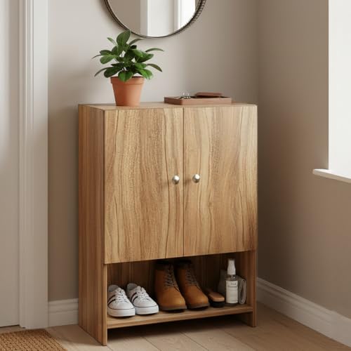 FURNEASER Arbor Wooden Shoe Rack for Home | Multipurpose Cabinet ...