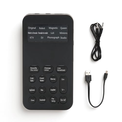 EIMSOAH Handheld Voice Changer Device Portable Voice Disguiser with 8 Sound Effects Mini Voice Changer Machine for Phone Calls Gaming
