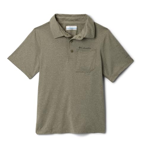 Columbia Youth Boys Tech Trail Polo, Stone Green Heather, X-Small