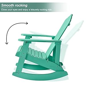 Adirondack Rocking Chair Classic Weather Resistant Patio Chair Outdoor Adirondack Chair for Deck Garden and Backyard,Looks Like Real Wood,1 Chair Green Adirondack Rocking Chair Classic Weather Resistant Patio Chair Outdoor Adirondack Chair for Deck Garden and BackyardLooks Like Real Wood1 Chair Green