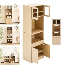 Amazon｜食器棚 スリム 幅59cm キッチンボード 上下セパレート式