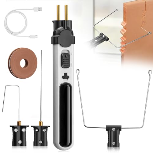 Cortador de poliestireno con batería, 550 ℃, cortador eléctrico de styropor con luz LED delantera, cortador de styroporo caliente para bordes de corte plásticos y styropor