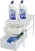 Simple Houseware Stackable 2 Tier Sliding Basket Organizer Drawer, White