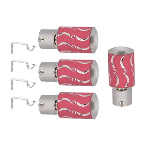 Khamkara Stainless Steel Curtain Bracket Finials with Heavy Support for Door and Window Fittings (Pink)