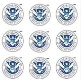United States US DHS Department of Homeland Security Seal Insignia - SET of 9 - Window Bumper Laptop Stickers