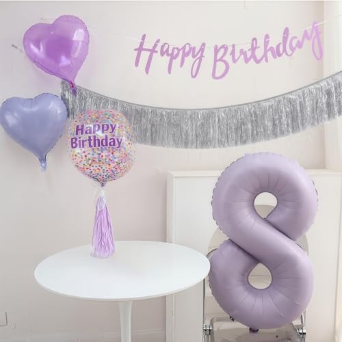 Image of Pastel Purple 2 Number Balloons,40 Inch Light Purple 2 Balloons Large Helium Foil Mylar Purple Number 2 Balloon for Birthday Party Anniversary Decorations
