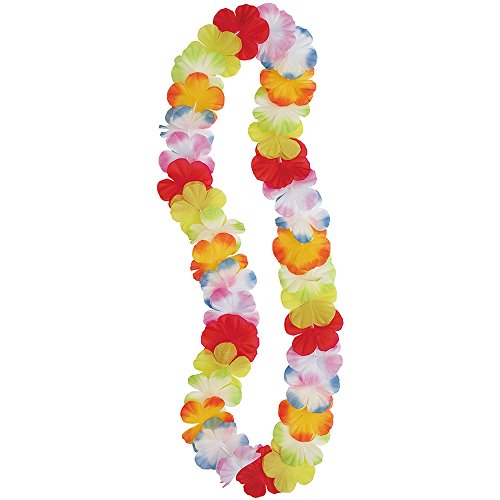 Vibrant Multicolor Hawaiian Flower Lei - 42' - Premium Quality - Perfect for Luau Parties, Weddings, & Festivals