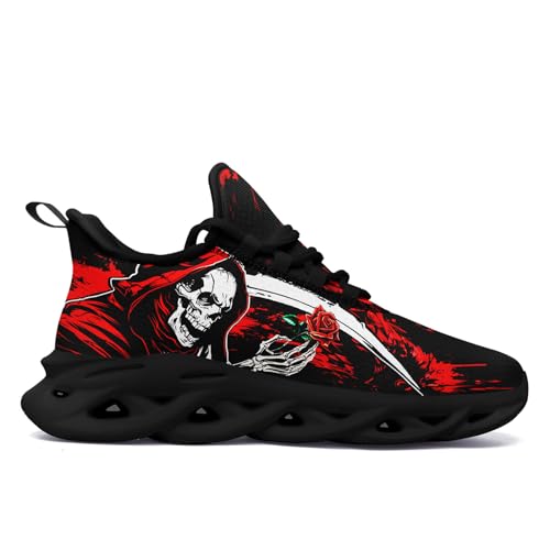 Skull Road Running Shoes for Men Women Athletic Cushioned Durable Sport Tennis Shoes Cool Scythe Cross-Training Sneakers2