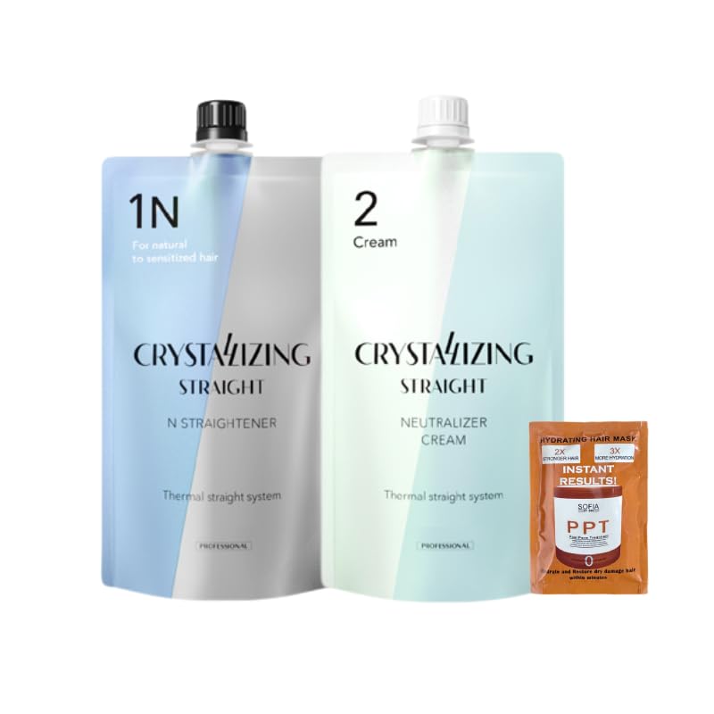 Hair Rebonding Professional Crystallizing Straightener (N1) + Neutralizing Cream (2) + Hair Mask Set