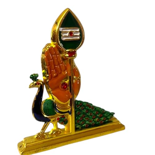 Image of Steel Murugan Vel Statue (8 cm) | Divine Lord Karthikeya Spear for Car Dashboard & Pooja Room Decor | Durable Red Vel Idol for Altar & Spiritual Gifting (Hand vel)