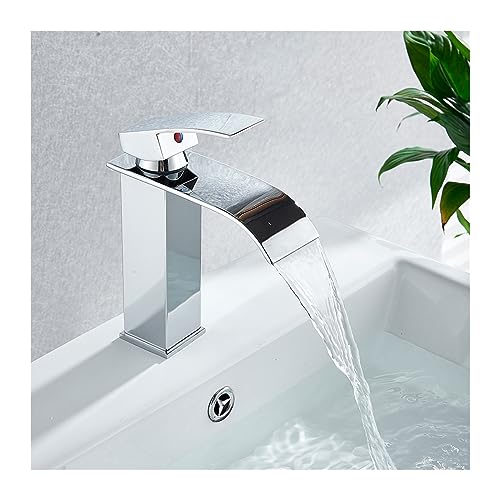 Robinet d'évier de vanité en Chrome poli style cascade haut - 7