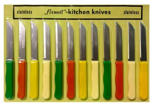 Fixwell Multi Colour Silver Stainless Steel Knife Knives Nife Set 1 to 12 Pcs Set Kitchen Item