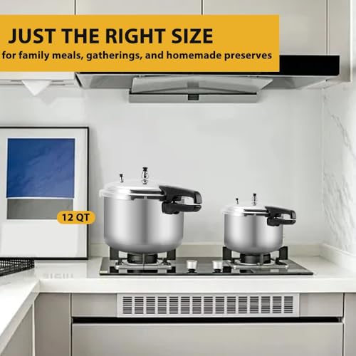 Image of Fulgutonit 12 Quart Pressure Cooker,Aluminum Pressure Canner w /Canning Rack & Easy Lock Lid for Canning, Steaming | Aluminum Pressure Canner, Canning Rack Included, Easy Lock Lid, For Canning & Steaming