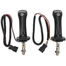 Excavator Joystick Lever 2Pcs 3 Button Excavator Joystick Handles 6 Pin Black Aluminum Alloy Compatible with DH DX150 215 225 300 370 9C