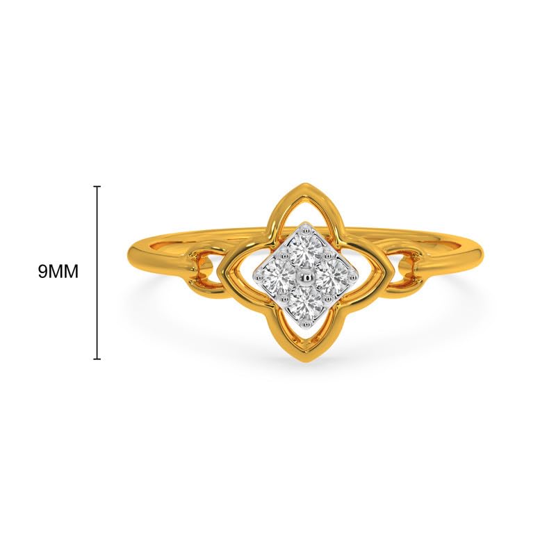 Image of KISNA 14k / 18k Real Gold & Diamond Ring | Diwali, Rakhi Rakshabandhan Gift for Sister /Bhabhi /Women | With Certificate of Authenticity & BIS-Hallmarked Gold Jewellery | Paloma Ring
