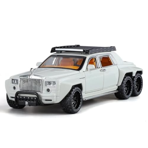 Image of 1:32 6x6 Alloy Pickup Diecast Model Car - Sound & Light Gift,Rolls-Royce Phantom Model Car 1:32 Scale Toy Cars Diecast Vehicle Boy Kid Gifts, (1:32 Rolls-Royce Phantom 6x6 -White)