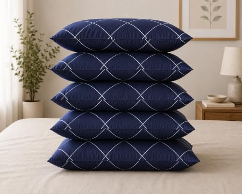 Image of Soft Microfiber Bed Pillows 16 x 24 Inches, White, Pack of 2 (5, Blue)