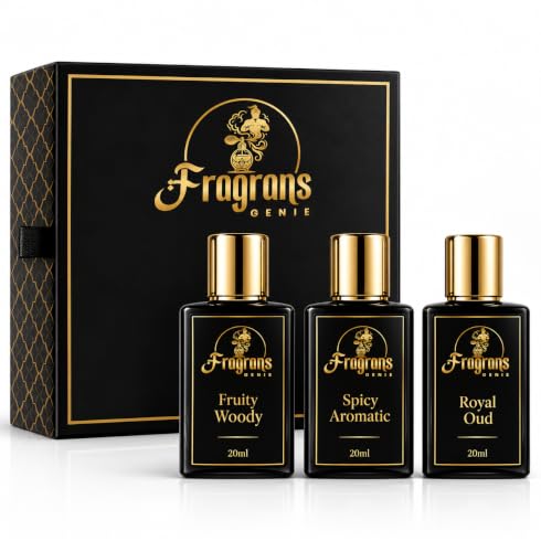 Signature Men's Perfume Gift Set | 3 Luxury Extrait De Parfum (Royal Oud, Fruity Woody & Spicy Aromatic) | Long Lasting Premium Fragrance | Gift Set f
