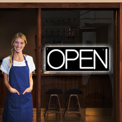 Letrero Abierto de Neón LED 16" 50% OFF para Negocios