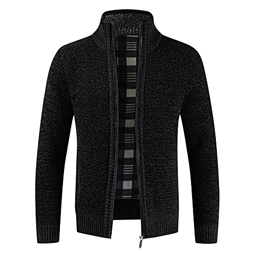 JJPAR Gilet Homme Hiver Polaire Zippé  Col Montant Pull Chaud Épais Sweat Manteaux Automne Décontractée Mode Manche Longue Poches Slim Militaire Veste Pas Cher Grande Taille Poids Léger Sweatshir
