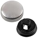 AERZETIX - Juego de 35 Botones para forrar L16 ∅9.5mm | color plata/negro | proyecto reparación textil bricolaje mercería costura cojines