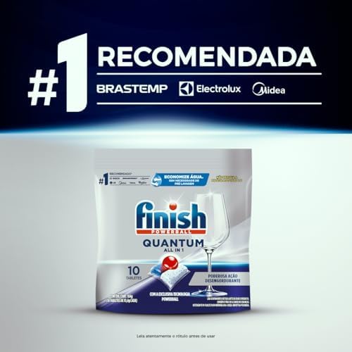 Detergente para Lava Louças em tabletes Finish Quantum All in 1 com 10 unidades