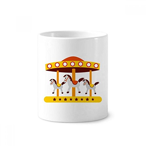 Tasse blanche carrousel céramique 350ml multifonction pour stylo et brosse à dents