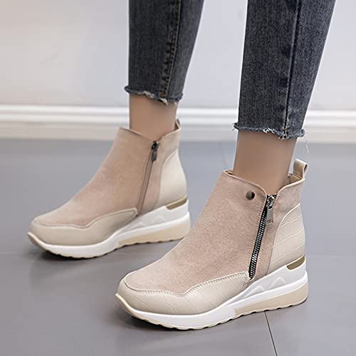 Bottes Mi-mollet Style Père Noël Pour Femme - Fourrure Blanche, Fermeture éclair Latérale, Talon 4,5 Cm - Pour Noël, Halloween, Cosplay