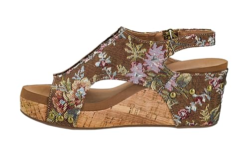 Image of Corkys Footwear Womens Carley Wedges, Featuring Corkys EVA Foam Cushioned Insoles, A 2.5 Inch Heel, Lightweight For All Day Wear, And Hook And Loop Closure