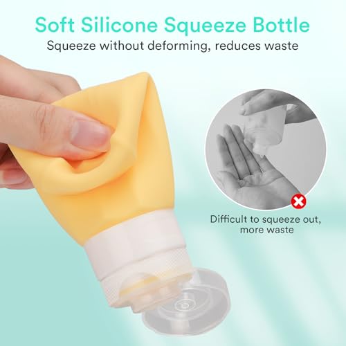 Flacon Voyage Avion 100Ml : Alyvisun 5 Pièces Flacon Voyage en Silicone, Anti-Fuite Contenant V... – Image 5