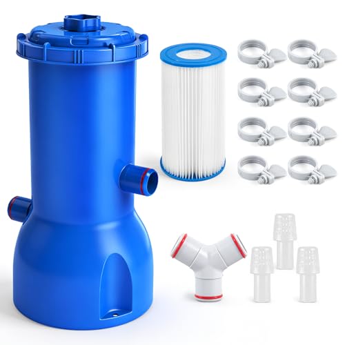 Above Ground Pool Filter Pump 1000 GPH Powerful Swimming Pool Cartridge Filter Pump ETL Certified Water Circulation and Filtration System with GFCI Protection - Keep Water Crystal Clean