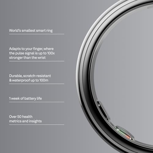 Image of Oura Ring 5 - Silver - Size 11 - World's Smallest Smart Ring - Sleep, Activity, Women's Health, AI Advisor, 1 Week of Battery Life, Size Before You Buy, Android & iOS Compatible