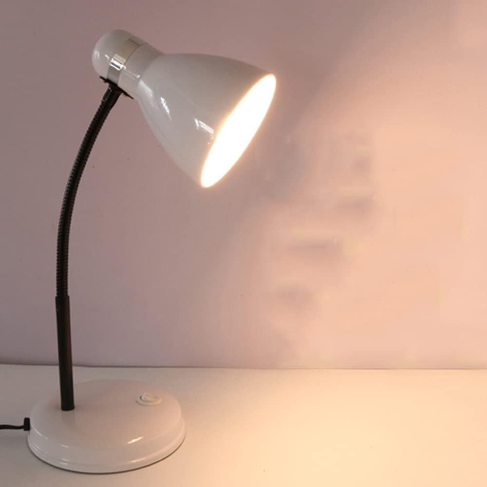 Lampa Biurkowa, Lampa Stołowa E27, Lampka Do Czytania Z Wszechstronną Elastyczną Szyjką, Lampka Nocna Na Biurko Z Przełącznikiem Na Podstawie Na Powrót Do Szkoły, Czytan, White