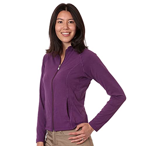 Nozone Lanai - Camisa protectora solar con cierre completa para mujer, UPF 50+, Bayas de Boysen, X-Large