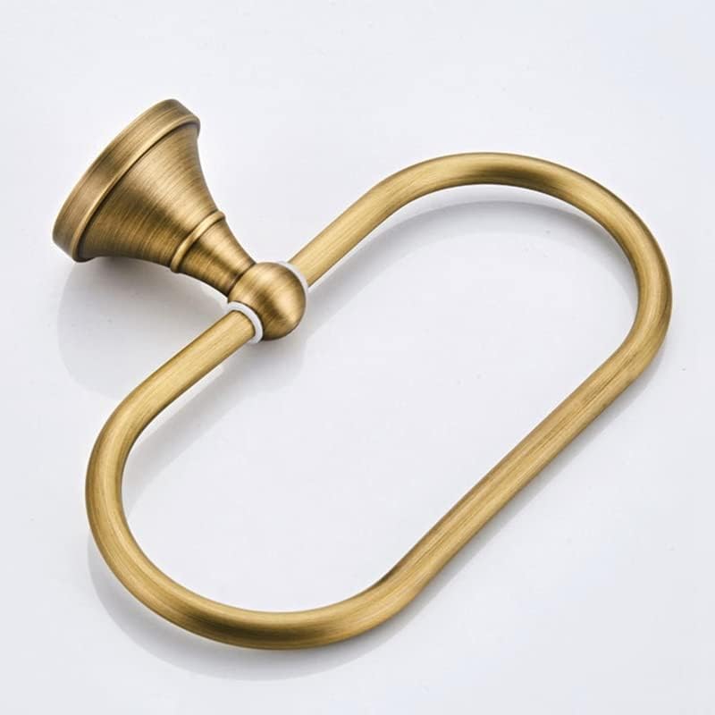LSLYTQ Hand Towel Holder, Towel Ring, Brass Wall Mounted Ellipse Kitchen Bathroom Towel Holder, Metal Vintage Bathroom Accessories