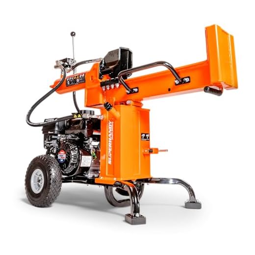 SuperHandy Portable 25 Ton Gas Log Splitter with 7HP Engine, Bucher Gear Pump, and Horizontal/Vertical Half Beam Steel Wedge for Firewood Splitting and Forestry Harvesting