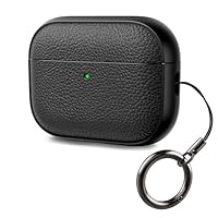 ACRONIX für AirPods Pro 3 Hülle 2025, Soft TPU Hülle für Apple AirPods Pro 3 mit Handschlaufe, Leder-Touch-Design, Baumtextur Airpods Pro 3 Case - Schwarz