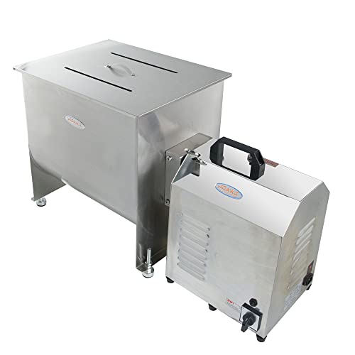 Image of Hakka 85lb /37.5L Electric Meat Mixer, Stainless Steel 50L Capacity Fixed Tank Commercial Meat Mixer with Motor for Sausage Restaurant Food Processing Equipment