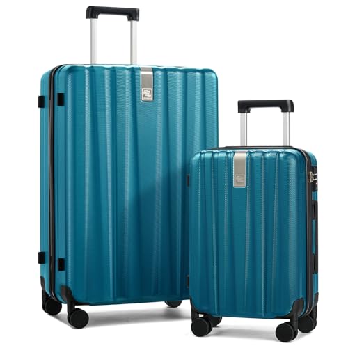 Image of Hanke Hardshell Luggage Sets 2 Piece Extra Large Suitcases with Lock,28 Inch Luggage with Spinner Wheels, Travel Suitcase for Women Men 20 29Inch,Caribbean Blue