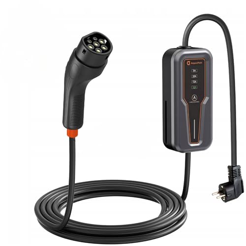 Ampere Point Mobilna stacja ładująca 3,7 kW 16 A typ 2 z regulowaną mocą ładowania 8-16 A, kabel do ładowania o długości 5 m z przyłączem sieciowym 230 V, przenośna ładowarka EV do samochodów