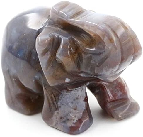 Ouubuuy Natural Green Aventurine Crystal Elephant Stone Gemstone Ornament Reiki Healing Crystal Gift 1.5 inch