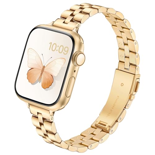 Bracelet Apple Watch acier inoxydable de qualité supérieure maillons fins femme