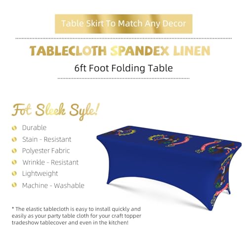 Nappe de table extensible 1,8 m lavable motif drapeau Dakota du Nord